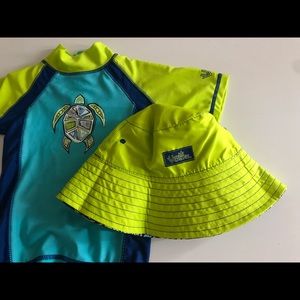 UV Skinz set of rash guard and reversible bucket hat UPF 50
